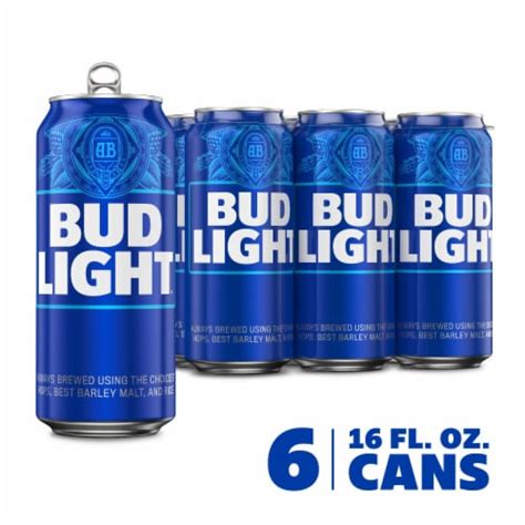 Bud Light Lager Beer 6 Cans 16 Fl Oz Kroger