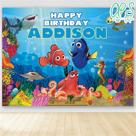 Printable Finding Dory Nemo Birthday Backdrop Digital File DIY