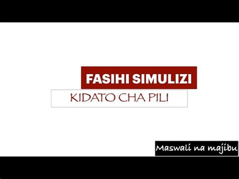 Fasihi Simulizi Kidato Cha Pili Maswali Na Majibu YouTube