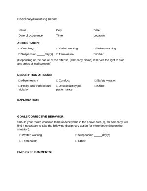 Pre Disciplinary Steps Progressive Discipline Steps Doc Template