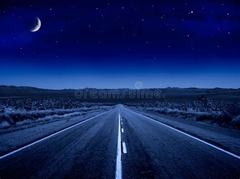 Starry Night Road stock photo. Image of crescent, lanes - 16357780