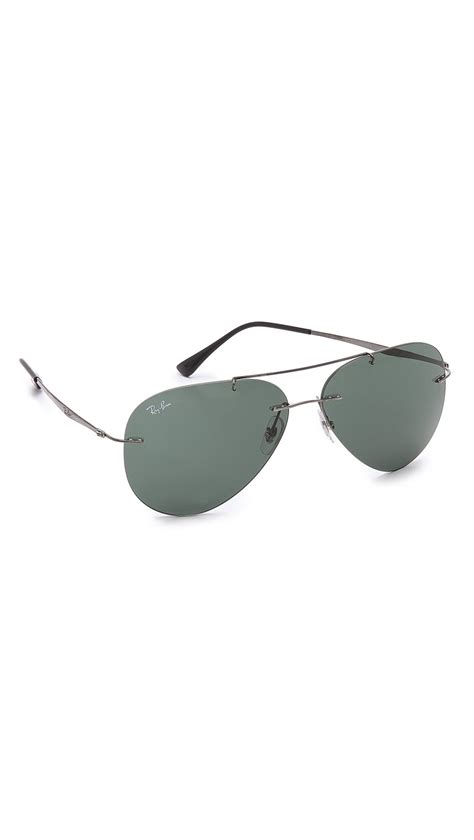 Lyst Ray Ban Light Tech Aviator Sunglasses In Metallic For Men