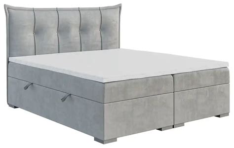 Jednolôžková Posteľ Boxspring 120 Cm Mirage Svetlosivá S Matracom A úl Priestorom Vlastná