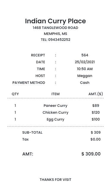 Fake Restaurant Receipt Free Templates Online Receipt Builders