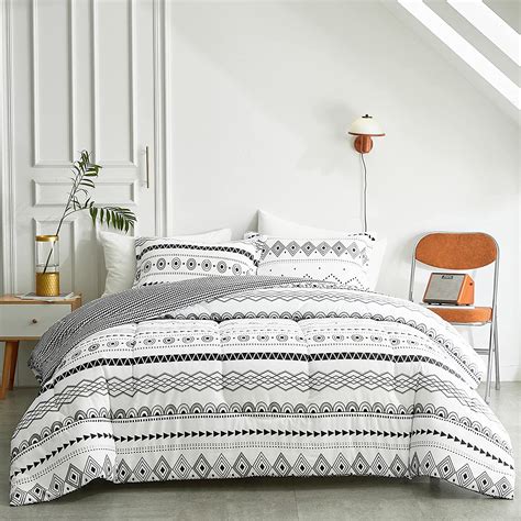 Amazon FlySheep 3 Pcs Farmhouse Comforter Set Full Queen Modern