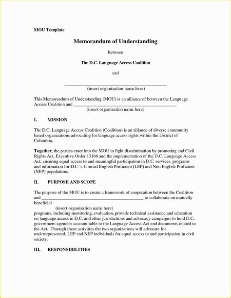 Free Sample Memorandum Of Understanding Template Of Free Memorandum