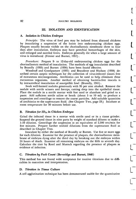 FOWL POX | Methods for the Examination of Poultry Biologics: Revised