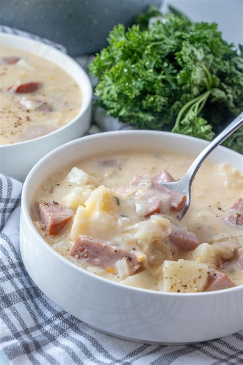 Creamy German Sausage Potato And Sauerkraut Soup Recipe