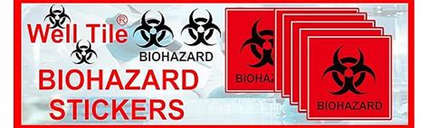 12 Pack Biohazard Stickers Sign Biohazard Warning Labels