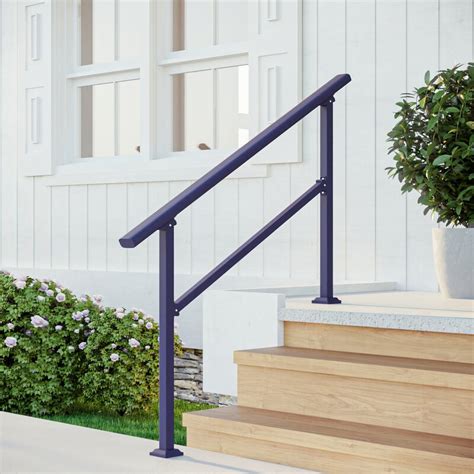 CR Home Outdoor Hand Rails For Steps Black Wrought Iron Handrail 1 2