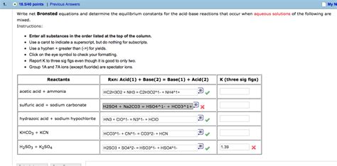 Solved Write Net Bronsted Equations And Determine The Chegg