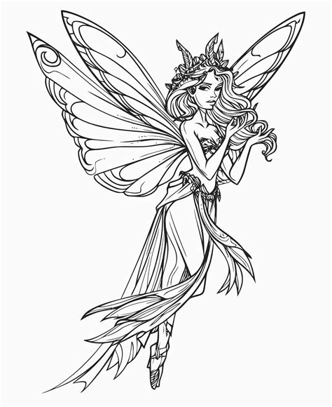 Premium Vector Fairy Queen Illustration Fairy Queen Coloring Book