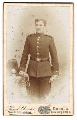 Fotografie Heinr Schroeter Dresden sächsischer Soldat in Uniform