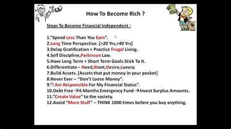 How To Become Rich 12 Tips Youtube