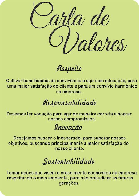 Carta De Valores Vida Verde Hortas Planejadas