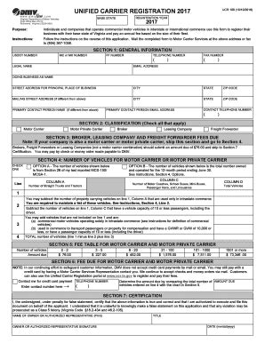 Fillable Online Dmv Virginia UNIFIED CARRIER REGISTRATION 2017