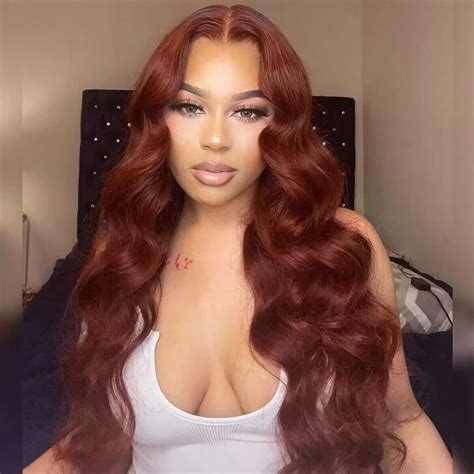 Airy Cap Reddish Brown Color Body Wave X X Hd Pre Cut Lace Wear