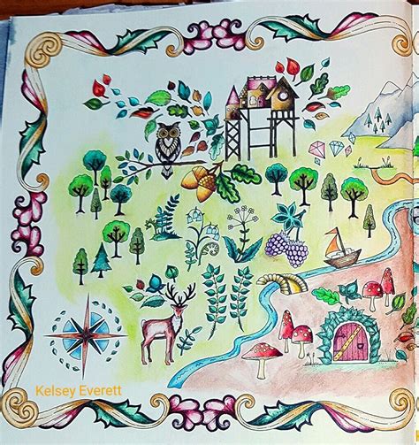 Enchanted Forest Coloring Book By Johanna Basford Colored By Kelsey