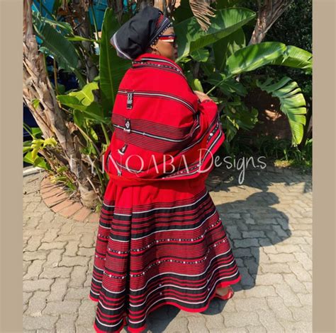 Red & Black 5 piece Ladies Xhosa Traditional Attire