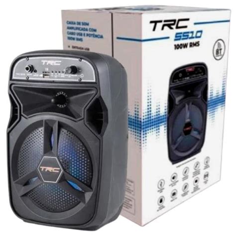 Caixa Amplificada W Rms Bluetooth Trc Sound Trc Caixa De Som