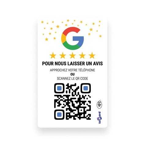 Carte Avis Google Connectée NFC QR Code Etsy France