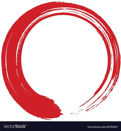 Red Enso Zen Circle Brush Vector Illustration Painting Download A Free