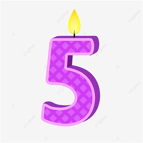 Birthday Number Candle Vector Design Images Happy Birthday Cartoon Five Number Candle Vector