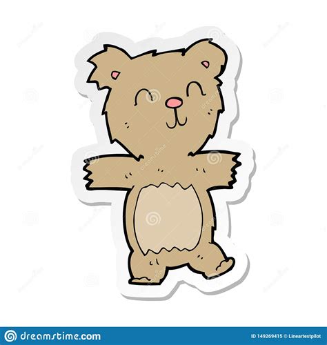 Etiqueta De Um Urso De Peluche Bonito Dos Desenhos Animados Ilustra O