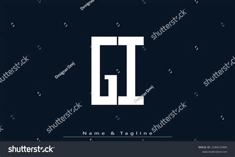 Alphabet Letters Initials Monogram Logo GI IG Royalty Free Stock