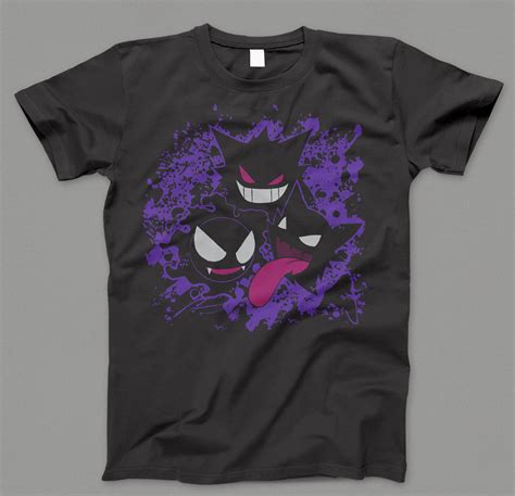 Gastly Haunter Gengar Halloween Ghost Pokémon Graphic Tee Etsy Uk