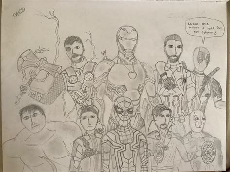 Been working on drawing of my favorite marvel characters in the movies ...