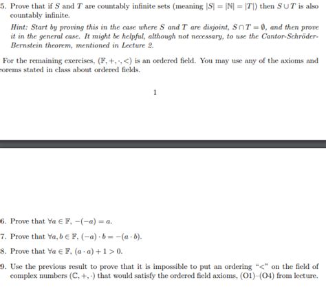 Solved 5 Prove That If S And T Are Countably Infinite Sets