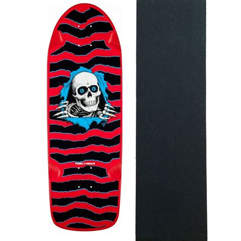 Powell Peralta Skateboard Deck Old Og Ripper 2 Red W Grip 10 X 31