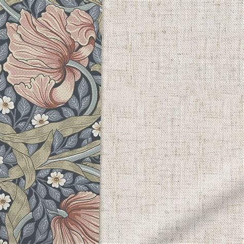 William Morris Pimpernel Blush Bijou Linen Oatmeal Roman Blind