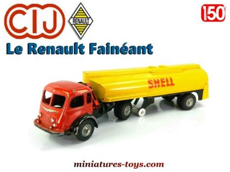 Le Renault Fainéant et sa semi remorque citerne Shell miniature CIJ au