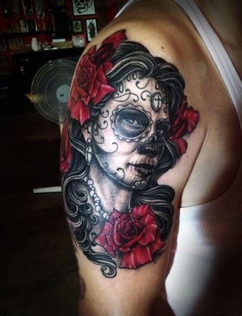 Dia De Los Muertos Portrait Tattoo By Noe Lopez Chicken And Shrimp Pasta Shrimp Pasta Recipes