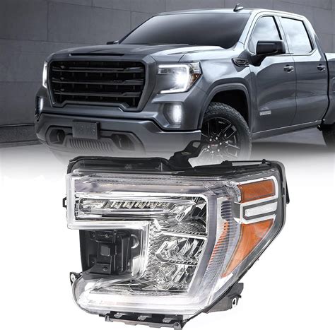 Buy Fione For Gmc Sierra 1500 Headlight Assembly 2019 2020 2021 2022 Led Projector Replacement