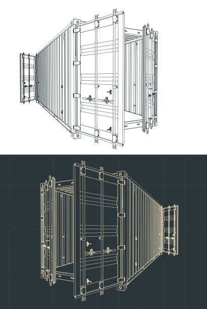 10+ Container Ship Blueprint Stock Illustrations, Royalty-Free Vector ...
