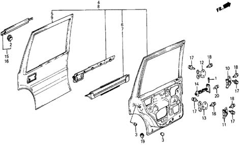 76800 SB6 003 Genuine Honda Molding Assy R RR Door