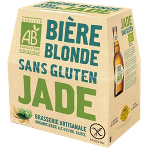 Pack de bière blonde sans gluten BIO Jade 4 5 6 X 25 cl La Belle