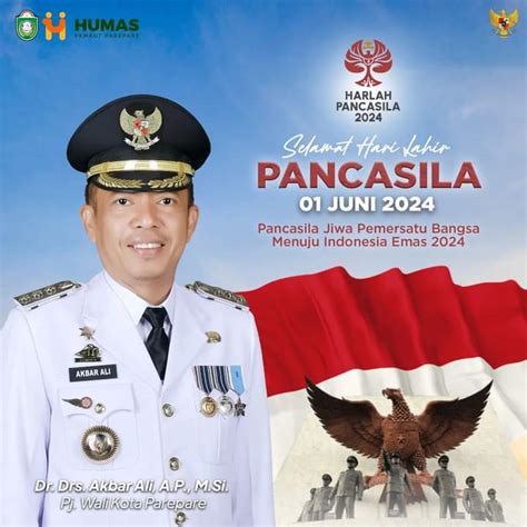 Pj Wali Kota Akbar Ali Ucapkan Selamat Hari Lahir Pancasila Jiwa