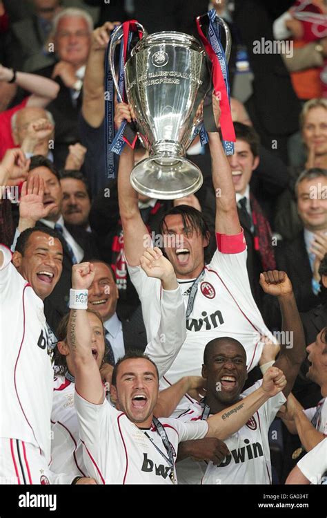 Paolo maldini champions league trophy hi-res stock photography and ...