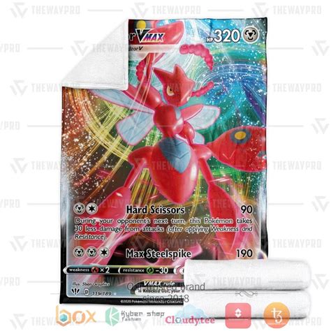 HOT Anime Pokemon Scizor VMAX Darkness Ablaze Blanket Express Your Unique Style With BoxBoxShirt