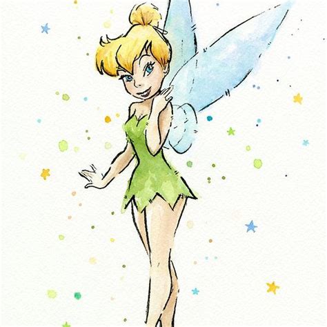 Tinker Bell Watercolor Painting Art Prints Pinterest Tinker