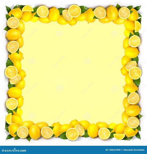 Border Ripe Lemons Close Up Stock Photo Image Of Health Sour