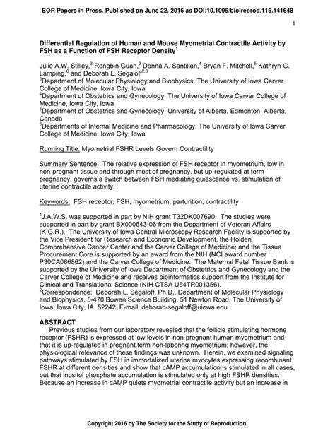 Pdf Differential Regulation Of Human And Mouse Myometrial Contractile