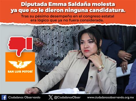 Diputada Emma Saldaña molesta tras quedarse sin candidatura