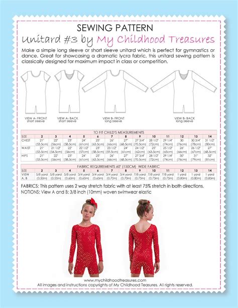 Gymnastics Leotard Pattern Dance Sewing Pattern Unitard Etsy