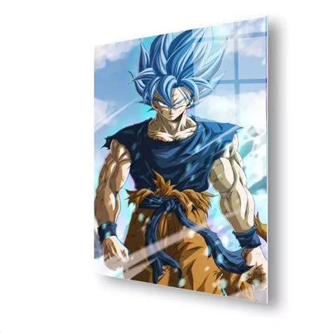 Cuadro Metalico Goku Dise O Fondo Azul Arte Aluminio X Meses Sin