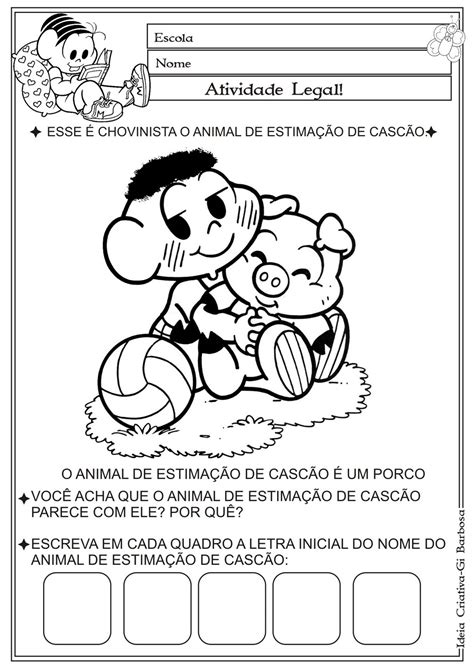 Atividade Animal De Estimação Educação Infantil